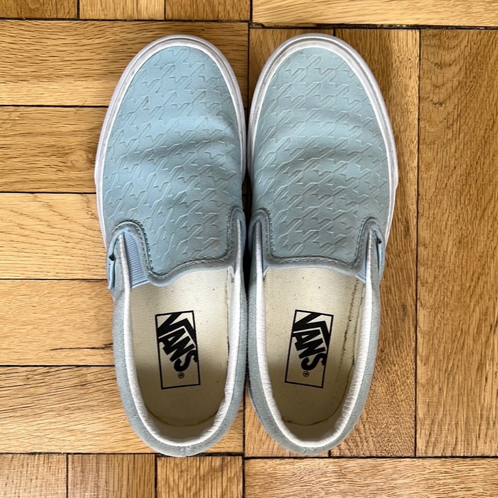 Vans Blue Suede Slip On Sneakers